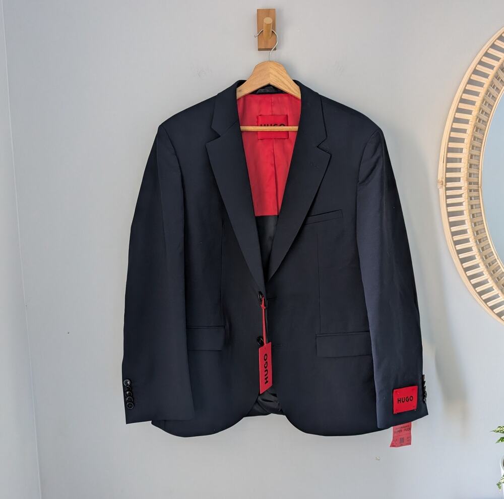 HUGO Hugo Boss ArtiM204X Super Flex Wool Blazer Jacket Navy 36S NWT